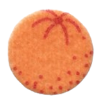 a sticker of an orange