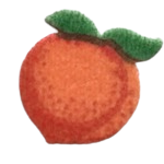 a sticker of a peach