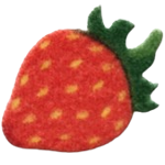 a sticker of a strawberry